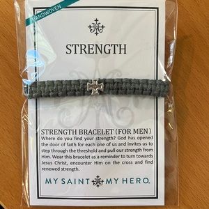 My Saint My Hero MENS Strength Bracelet in Slate Gray